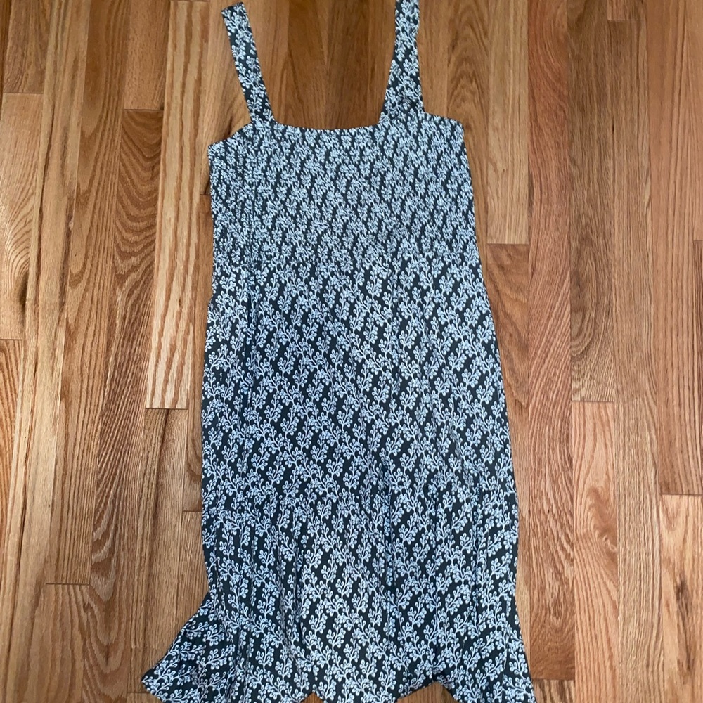 Loft tank top dress, Size Medium, Green/White